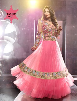 Sangeeta Ghosh Light Pink Long Anarkali Suit